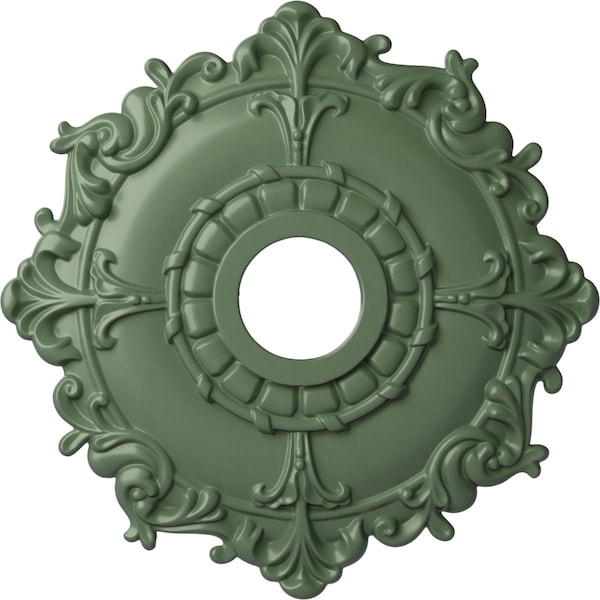 Ekena Millwork Riley Ceiling Medallion (Fits Canopies up to 4 5/8"), 18"OD x 3 1/2"ID x 1 1/2"P, Athenian Green CM18RLAGF - main